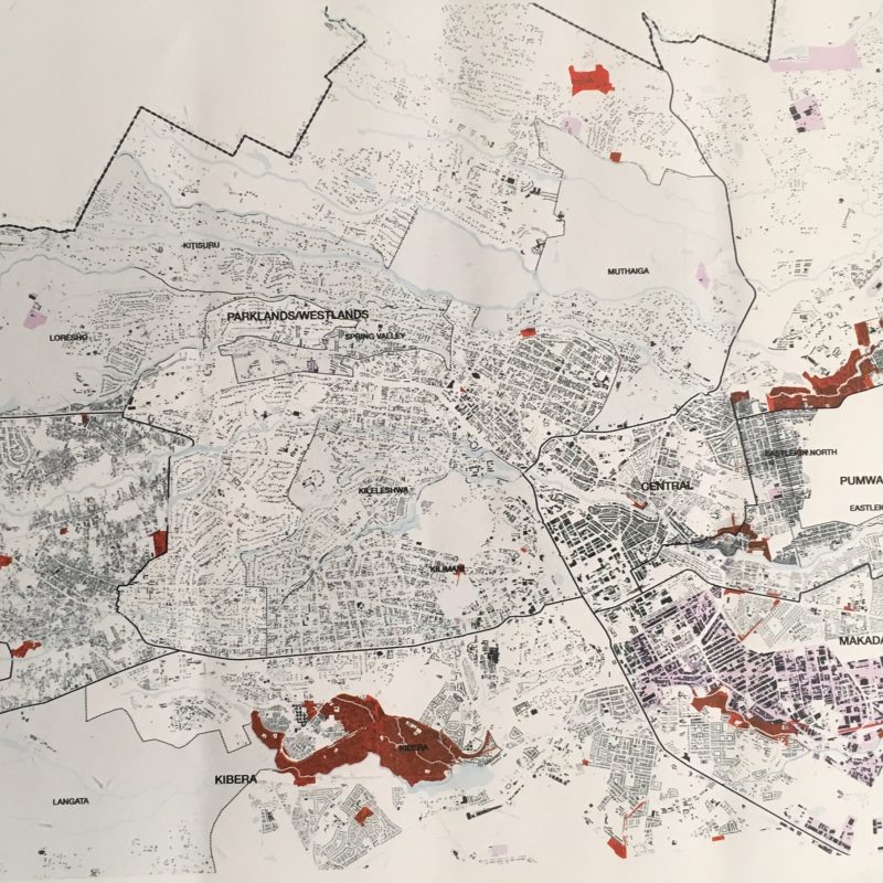 Mapa de los slums de Nairobi